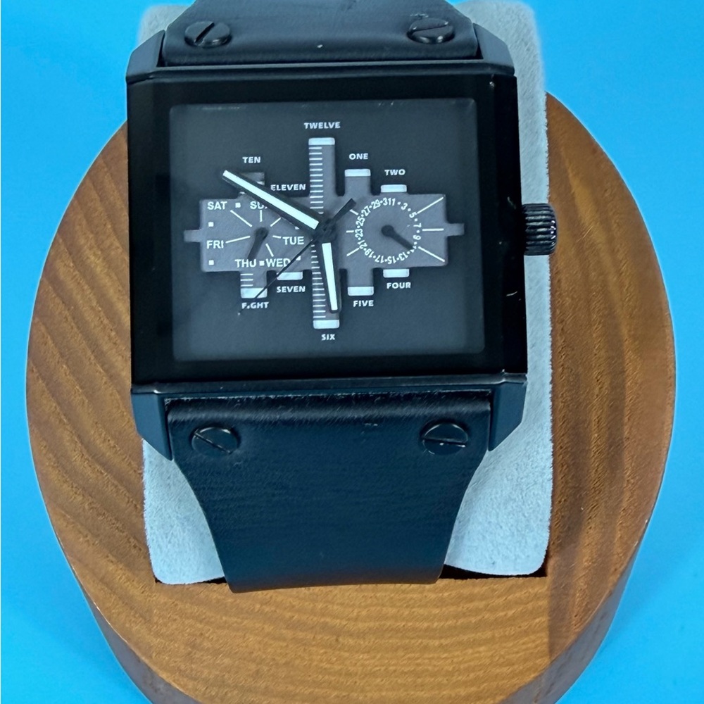 TACS Day/Date Black Square Men's Watch - Black